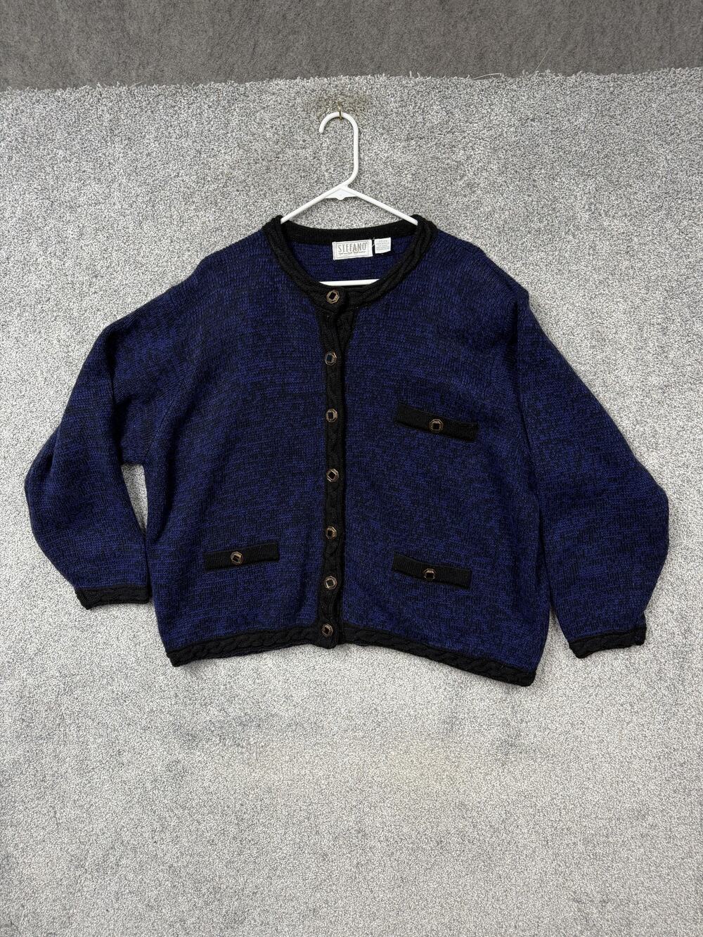 Vtg 90s Stefano Cardigan Sweater 22/24 Grandmacore Office Siren Minimalist Chic
